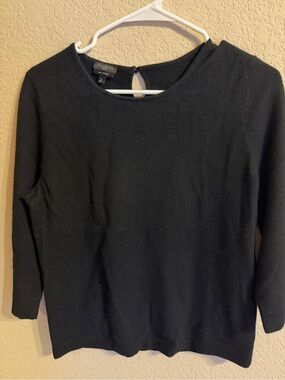 Talbots Black 100% Cashmere Black Sweater Large Petite